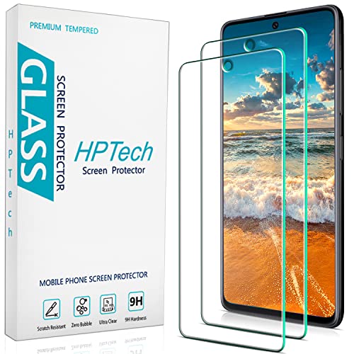 HPTech [2 Pack] Designed for Samsung Galaxy A51/ A51 5G/ 5G UW Tempered Glass Screen Protector 9H Hardness [Fingerprint Unlock] [Case Friendly]