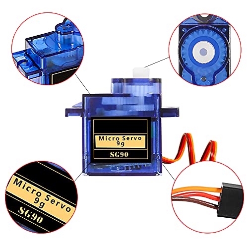 Almocn 4Pcs Sg90 9G Micro Servo Motor Kit Mini For Rc Robot Arm Helicopter Airplane Car Boat Controls Project #TOP3
