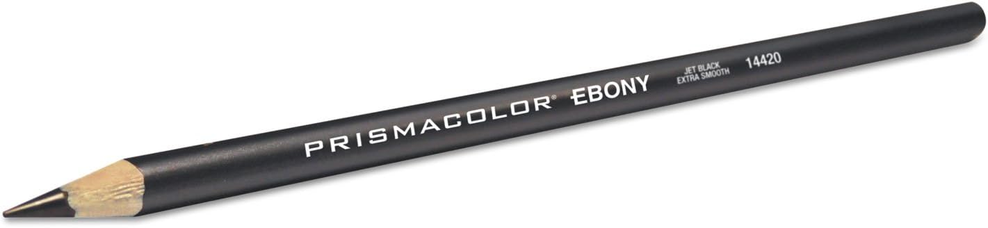 Prismacolor® - Design EBONY Sketching Pencil, Black Matte Barrel, 12/Pack - Sold As 1 Dozen - Large core diameter provides jet black, extra-smooth lines.