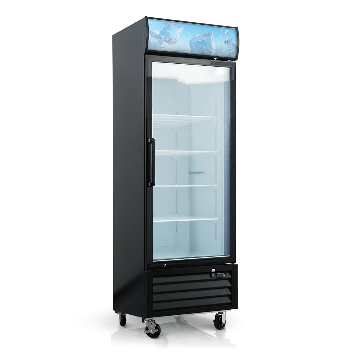 20 Cu.Ft Single Door Commercial Upright Display Refrigerator Merchandiser —Glass Doors With ETL Certified, 32℉ ~ 44℉,Auto Defrost, Heated Door Frame,