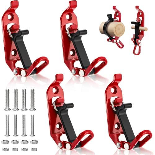 Mezchi 4 Pack Shovel Mount for Roof Rack, Metal Rubber Clamps, Wall Mounting Brackets Kit, Shovel Holder for Truck, Car Accessories for Roof Rack, Boats, Overlanding Gear