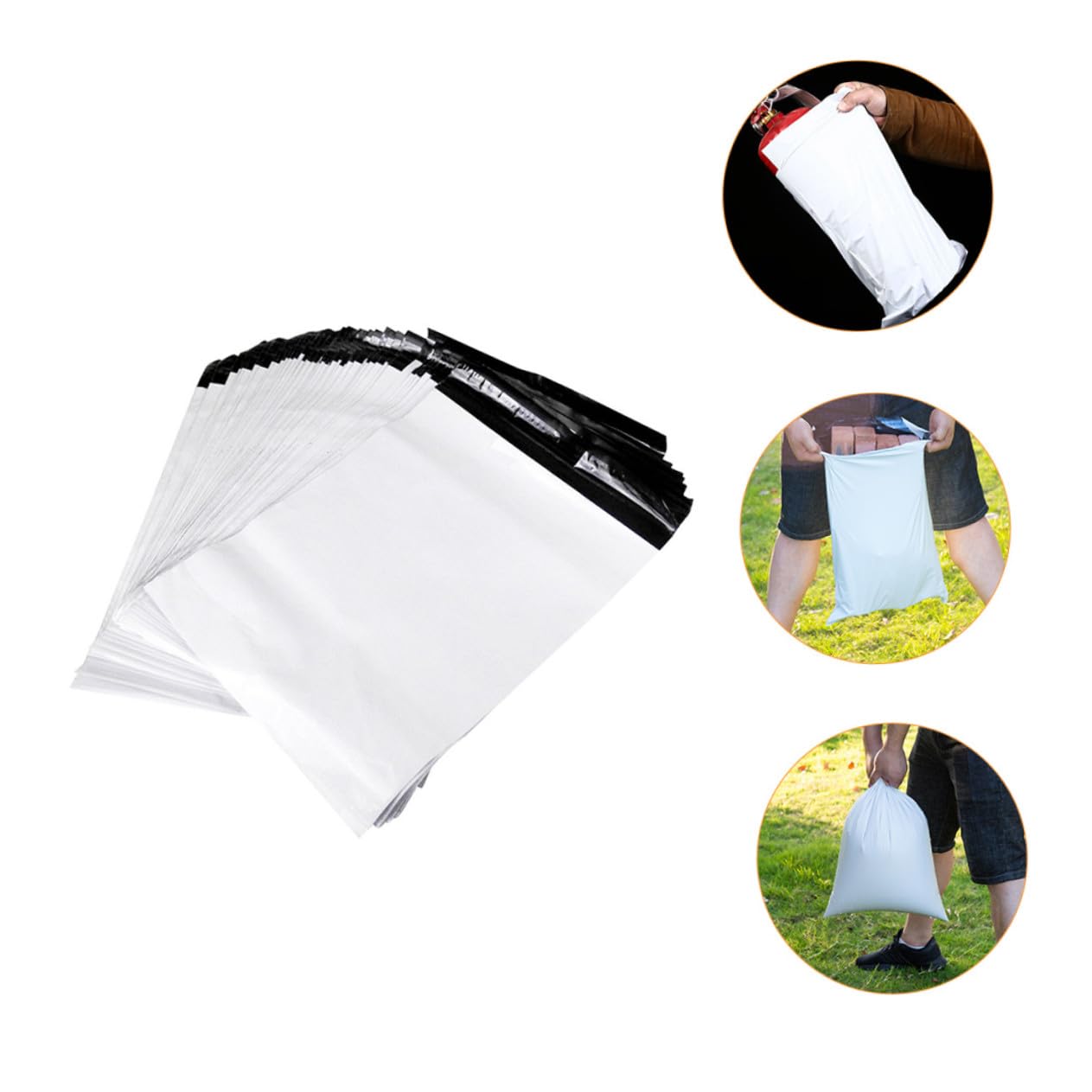 100 pièces Sacs Expédition Plastique Blanc Épais Auto-adhésifs Étanches et Résistants pour Colis Postaux et Logistique