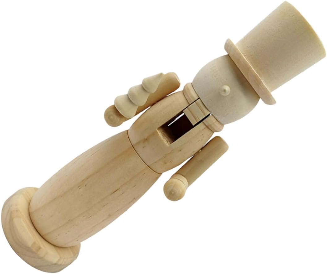 Unfinished Wood Nutcracker Ornament DIY Christmas Soldier Nutcracker Decoration Wooden Blank for Tabletop Holiday Display