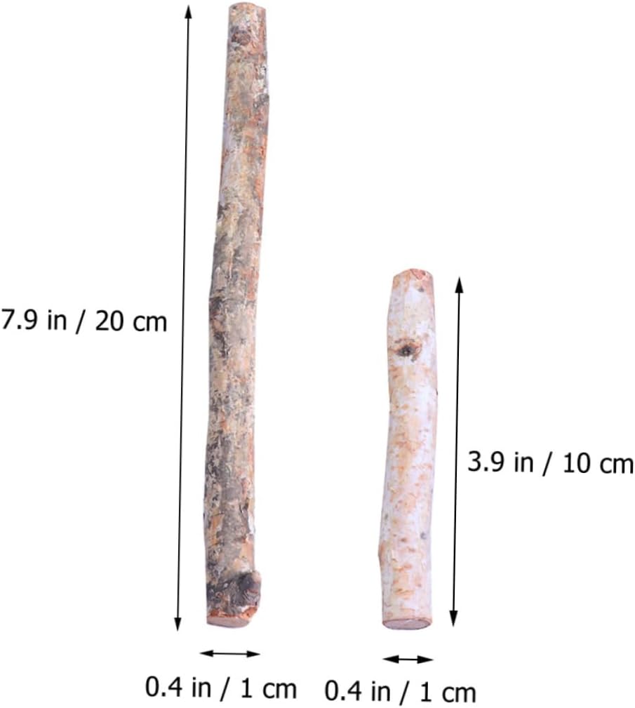 40pcs Natural Birch Wood Logs for DIY Floral Arrangements Decorative Dried Twigs String for Christmas Tree Decoration