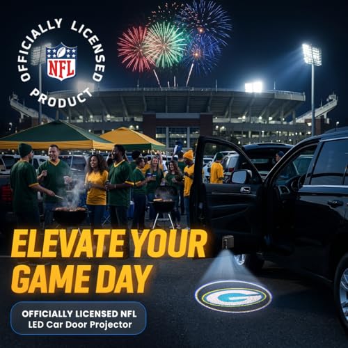 Image of LED Car Door Light - Officially Licensed NFL Wireless Projector - Show Your Team Pride - Battery Powered, Easy Install