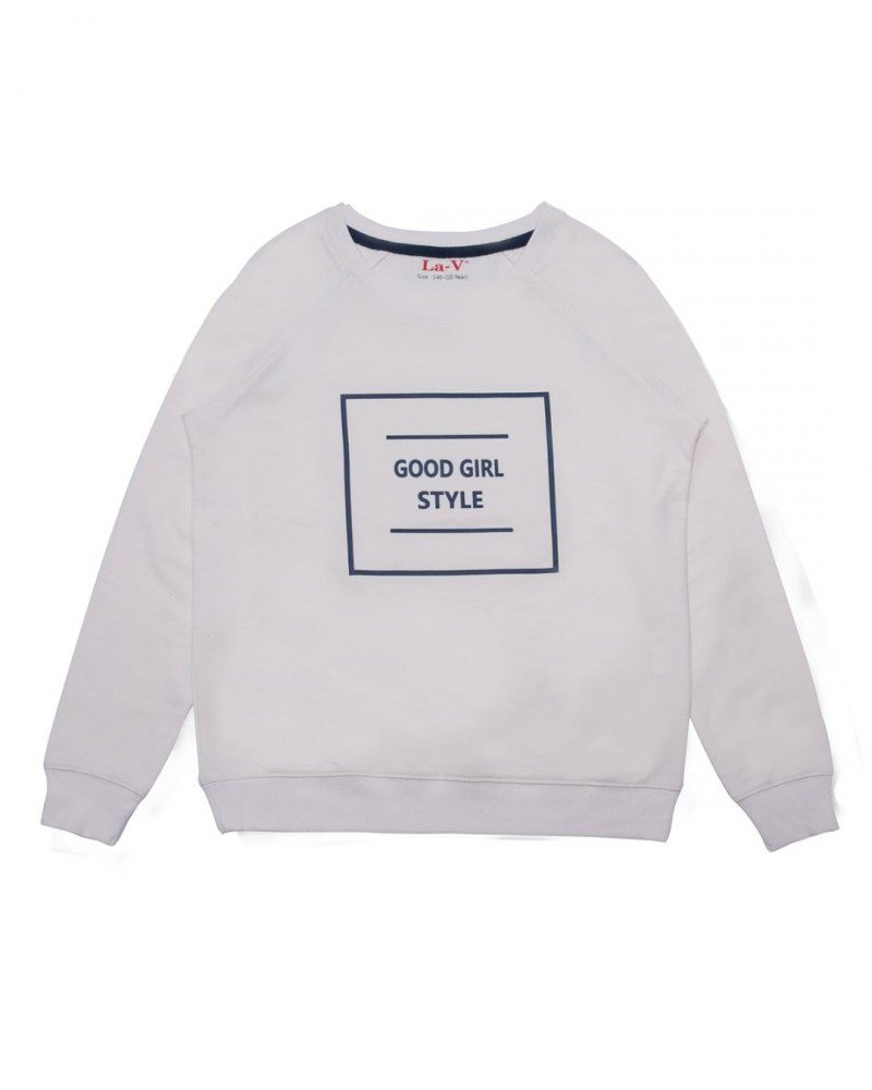 La-V - Sudadera - para niña Weiß 164 cm/170 cm