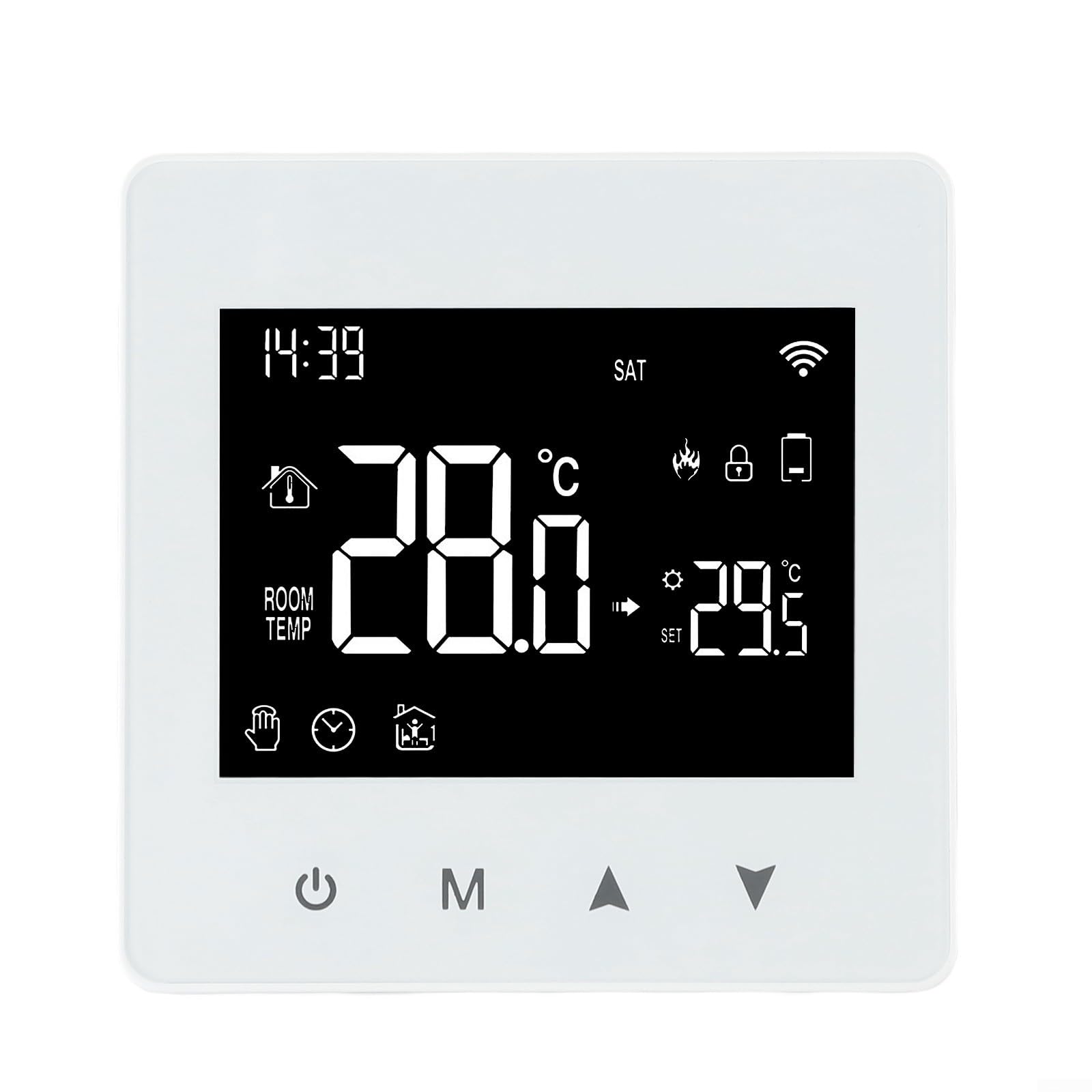Termostato WiFi para TUYA, termostato inteligente programable, cronotermostato inteligente compatible con Alexa y Home, funciona con pilas