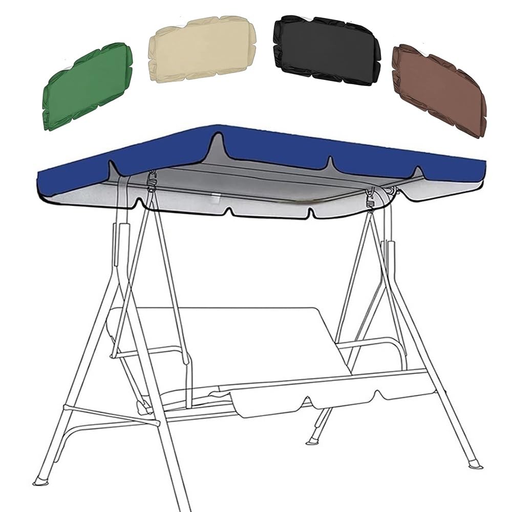 ZYXQQJ Outdoor Porch Swing Canopy 56×47in 65×45in 75×52in 77×49in 98×73in Garden Yard Patio Swing Cover 210D/420D/600D Oxford Cloth(Blue,420D/190 * 132 * 15cm)