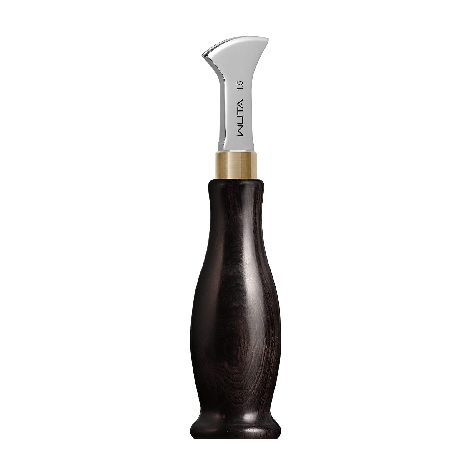 WUTA Leder Edge Creaser,Lederkanten Faltwerkzeug aus Edelstahl, Lederkanten Werkzeug mit schwarzem Holzgriff 1.5mm