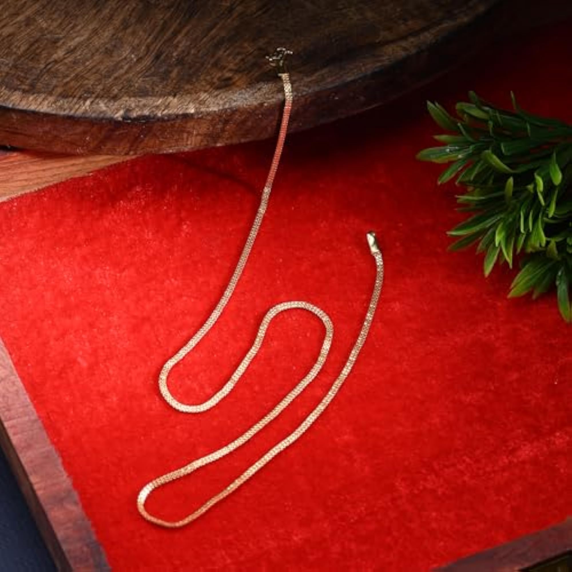 Elegant Silver Plated Anklets Pair & 22 inch Gold Plated Chain Set