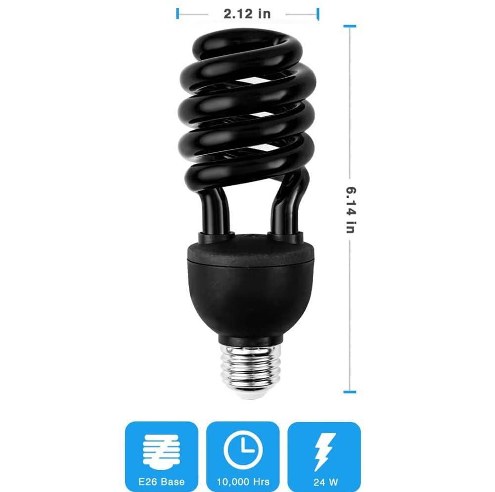 Ampoules LED Noires, Ampoule 9W E27, Niveau UVA 380400, E27 Base Moyenne 120V pour Affiches Neon Glow, Peintures Corporelles, Maison, Glow in The Dark Blacklight Party 2PACK,Noir