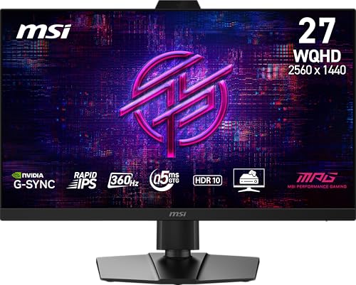 Image of msi MPG 272QRF X36 27-inch 2560 x 1440 (QHD) Gaming Monitor, 360Hz, NVIDIA G-SYNC Pulsar, HDR Ready, HDMI, VGA Port, VESA, Tilt, 0.5ms, Black