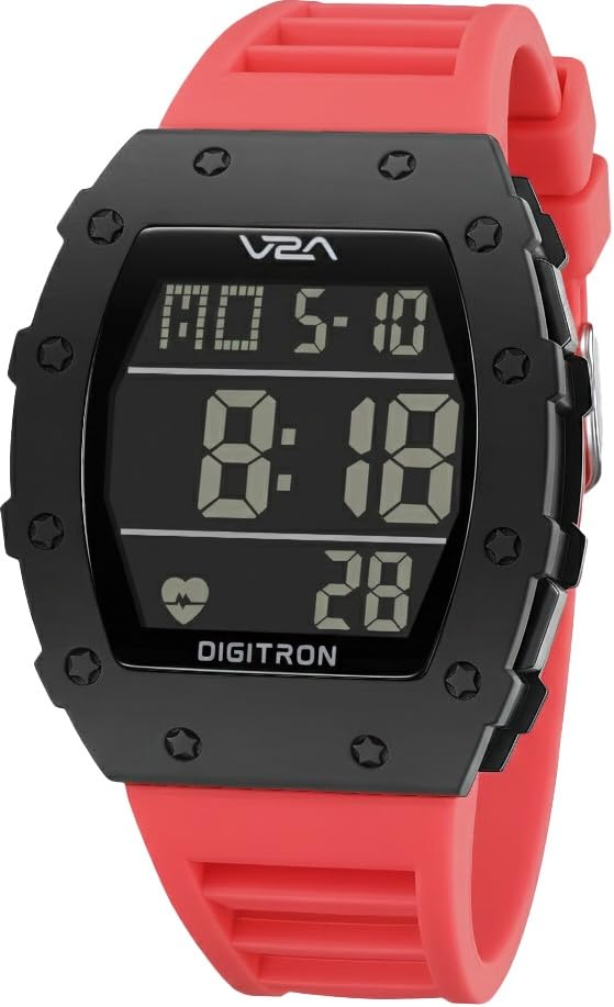 Image of V2A Digitron Tonneau 2118 Sports Watch for Men & Boys | Rugged Design | Big Dial | Alarm, Stopwatch, 12 /24H | 3 ATM Water Resistant | Luminous Display | Sports, Fitness, Outdoor & Training | Gifts for Men & Boy