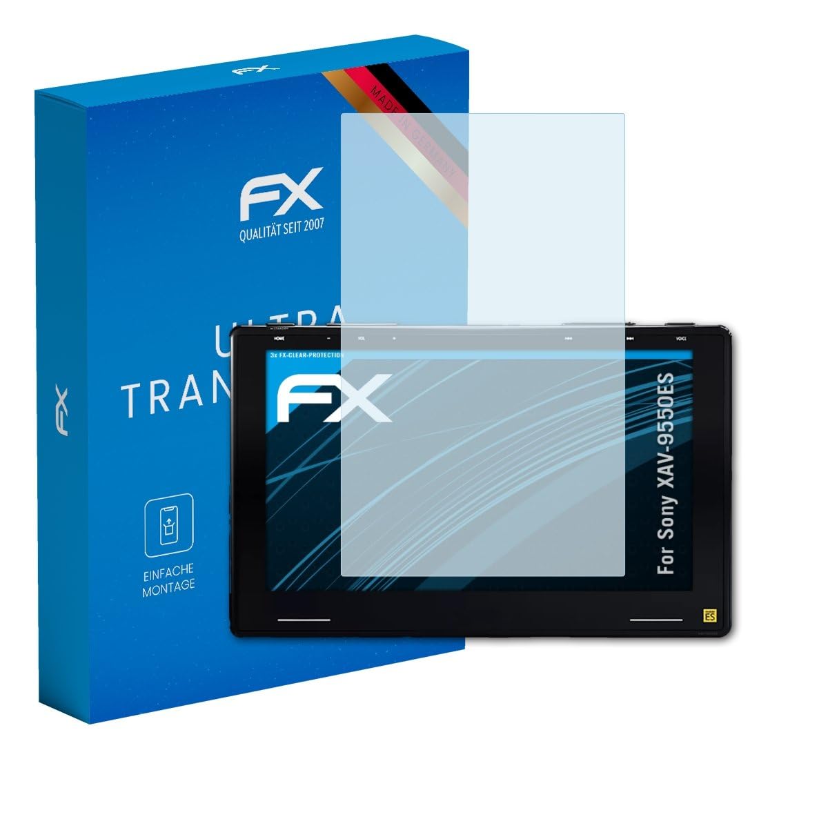 atFoliX Screen Protection Film compatible with Sony XAV-9550ES Screen Protector, ultra-clear FX Protective Film (3X)