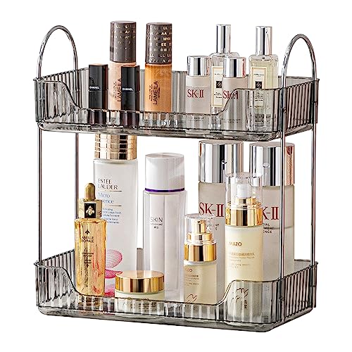 Akinbas 2 Tier Bathroom Organizer Countertop Makeup Perfume Tray Skincare