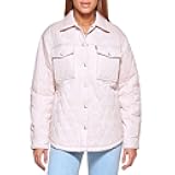 Womens Diamond Quilted Lightweight Shirt Jacket
