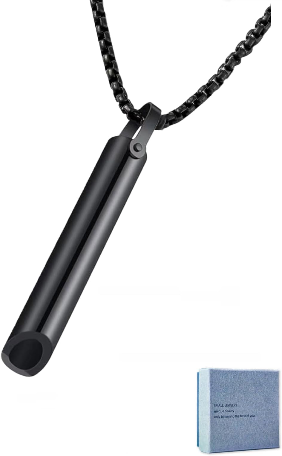 Breathing Necklace, Anxiety Relief Item for Mindfulness, Meditation, Sleep Aid, Quit Vaping, Calm Down, Relax, Spiritual Stress Relief Gift for Women & Men, Durable Stainless Steel, Fashion