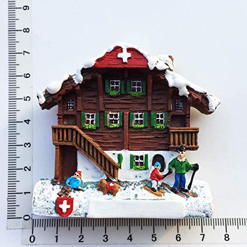 Fawoonu s spot wholesale Germany Austria Switzerland travel souvenir cuckoo clock handmade painted refrigerator magnet Swiss snow houses