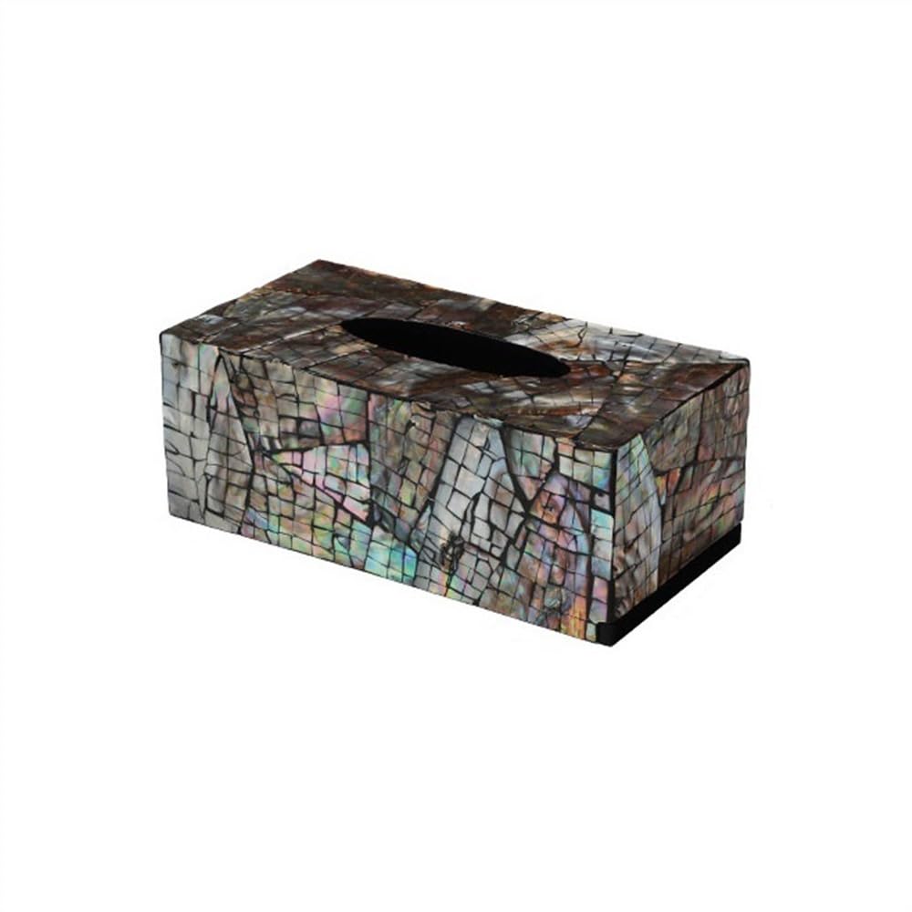 Taschentuchbox-Halter Bunte Muschel Dekorative Taschentuchbox Kreative Leichte Luxus Haushaltspapierbox Nieten Wohnzimmer Aufbewahrungspapierbox Taschentuch-Organizer-Box(Mittel)