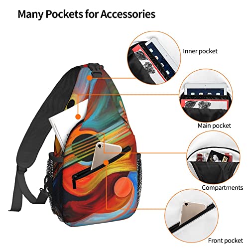 Dujiea Crossbody Backpack For Men Women Sling Bag, Vintage Violin Chest Bag Shoulder Bag Lightweight One Strap Backpack Multipurpose Travel Hiking Daypack4