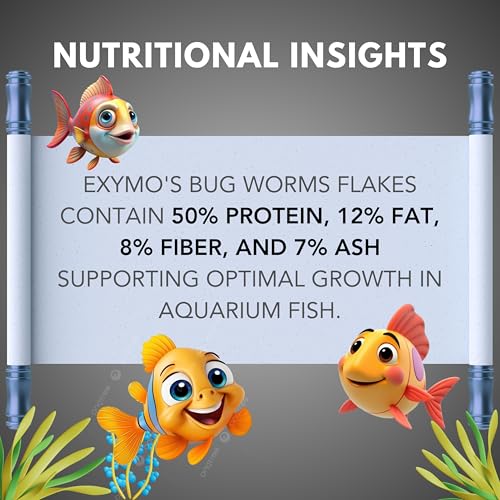 Image of Tropical Flakes 25g Fish Food with 52% Protein for Guppy,Betta Fish,Guppy Fries,Tetra and All Types of Tropical Fishes (Bug Worm Flakes)