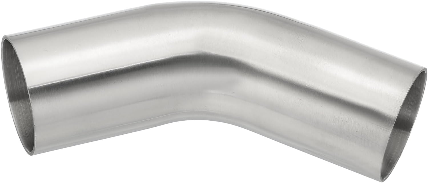 PATIKIL 45 Degree Bend Elbow, 1 5/8inch OD Sanitary Exhaust Pipe Elbow Intercooler Pipe Mandrel Elbow Connector Tube for Welding Brewery Equipment HVAC Stair Handrail, 1 Pcs