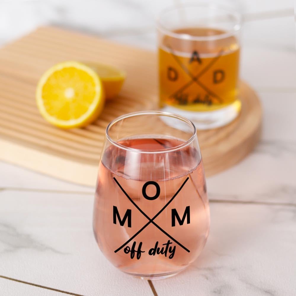 Mom Dad Gifts Set, New Parents Gifts for Couples, Dad Mom Cups - Gift for Parents To Be, Pregnancy Gift for Expecting New Moms Dads off Duty Glass Cup - Image 6