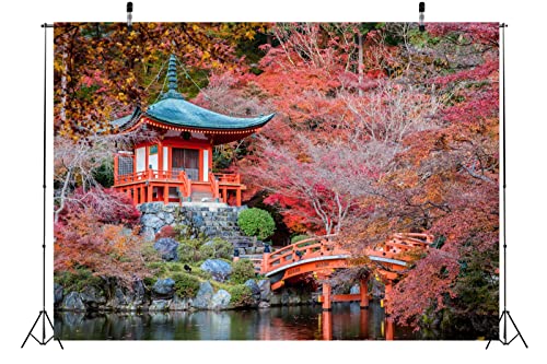 Toile de fond japonaise automne Kyoto pour studio photo et décoration de salon - 4