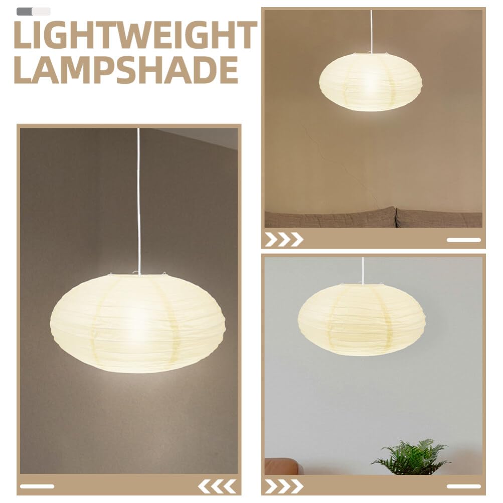 LIFKOME Pantalla De Lámpara De Linterna De Papel 2 Uds. Linterna Colgante De Estilo Japonés Chino Cubiertas De Luz Redondas Ovaladas Plegables Protector De Luz De Techo Para Decoración