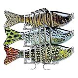 Fishing Lures Multi Jointed Fish Fishing Kits, Slow Sinking Lifelike Swimbaits Crankbaits Hard Baits Lure Set, Fishing Gear for Bass Trout Pike Walleye, Freshwater Saltwater Predator Bait