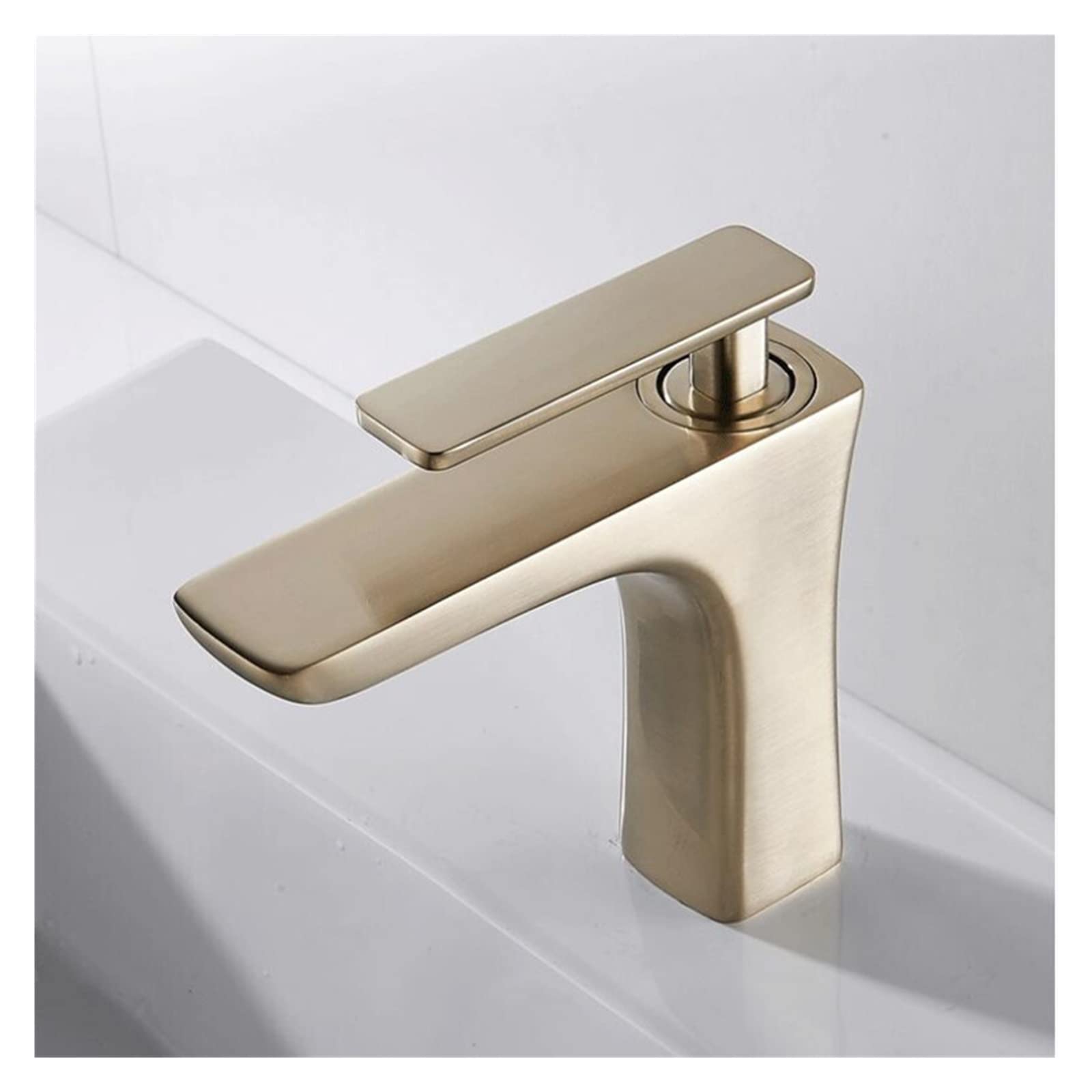 Robinet de lavabo brosse or mitigeur chaud et froid anti-corrosion