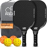 BAGAIL Pickleball Paddles Set, Pickle Ball Rackets with 4 Balls, Light - High Shock Absorption - Ergonomic, Suitable for Indoor and Outdoor Pickleball Games