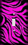 Hot Pink Jagged Zebra Skin Print Decorative Switchplate Cover