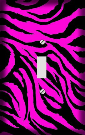 Hot Pink Jagged Zebra Skin Print Switchplate - Switch Plate Cover