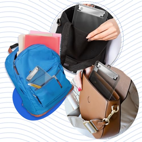 Prancheta Slip Transparente (12x18,5cm) com Prendedor Metálico Wire Clip e Papel Branco 50fls A6 - K