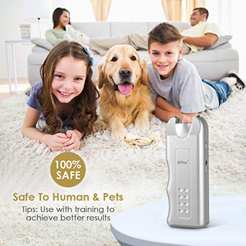 Geohee Anti Barking Device,Ultrasonic & Dog Bark Deterrent Devices Handheld Ultrasonic Anti Bark Dog Train Repeller Stop Barking