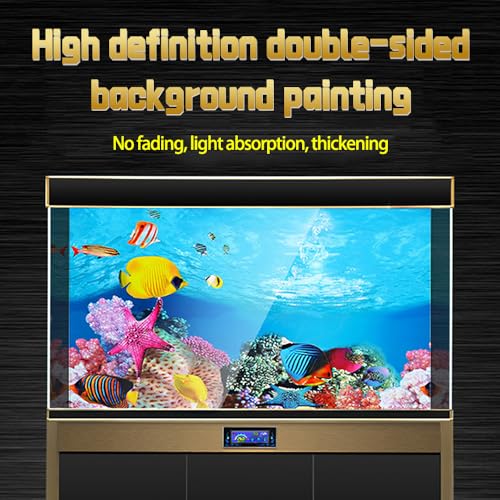 Image of Double-Sided Aquarium Background, Coral Reef and Seabed Design, 12 x 20 Inches, Waterproof