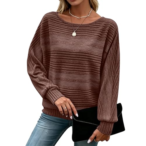 Image of Women's Batwing Tunic Tops, Long Sleeve Shirts Blouses, Business Casual Sweater for Office Work