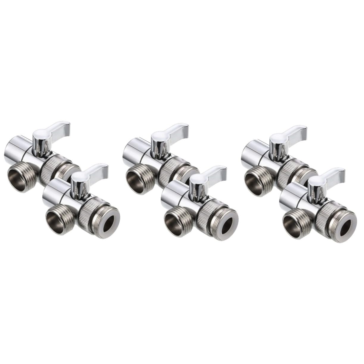 Paquete de 2 adaptadores de grifo de cocina de aleación de zinc de conexión rápida para manguera de jardín, válvula desviadora para un control eficiente del flujo de agua, duradero y fácil de instalar