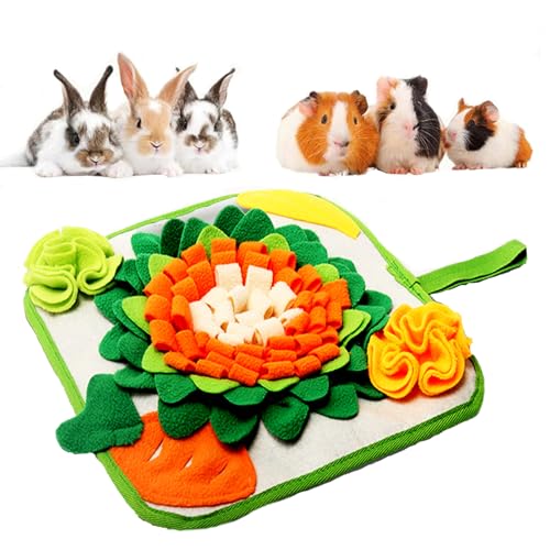 Rabbit Foraging Mat Snuffle Mat for Small Animals Rabbit Toy 11.8'x11.8' Rabbits Snuffle Mat Pets...