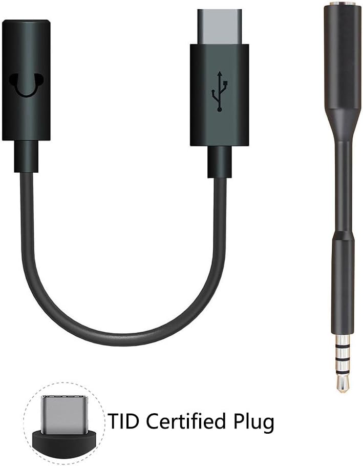 Haoos New Version Headphone Adapter Replacement for HTC U12+, HTC U11, U11 Life,HTC U Ultra USB-C to Audio Jack Headphone Adapter (Type C to Audio)