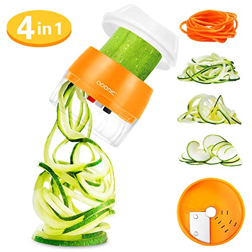 Handheld Vegetable Slicer for Low Carb/Paleo/Gluten-Free Meals (Orange)