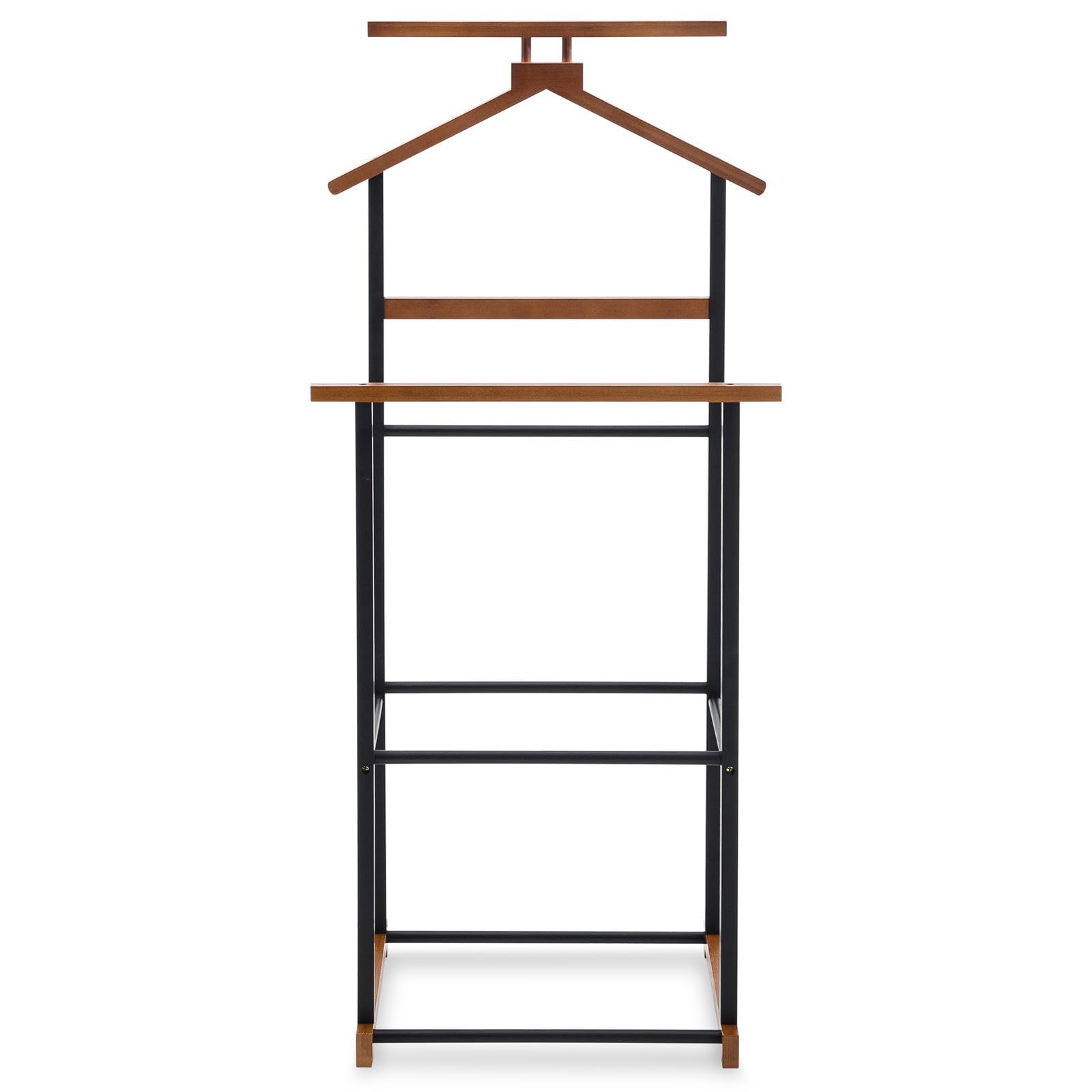 IDIMEX Valet de Chambre Kanna chevalet de Nuit Double Portant pour vêtements, en Bambou Noir et Vintage