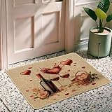 Photo Gallery zerbino romantico a tema vino, cuori rossi, tappeto per interni ed esterni, decorazione per san valentino, antiscivolo, impermeabile, antipolvere, facile da pulire, 73 x 43 cm Photo Gallery zerbino romantico a tema vino, cuori rossi, tappeto per interni ed esterni, decorazione per san valentino, antiscivolo, impermeabile, antipolvere, facile da pulire, 73 x 43 cm