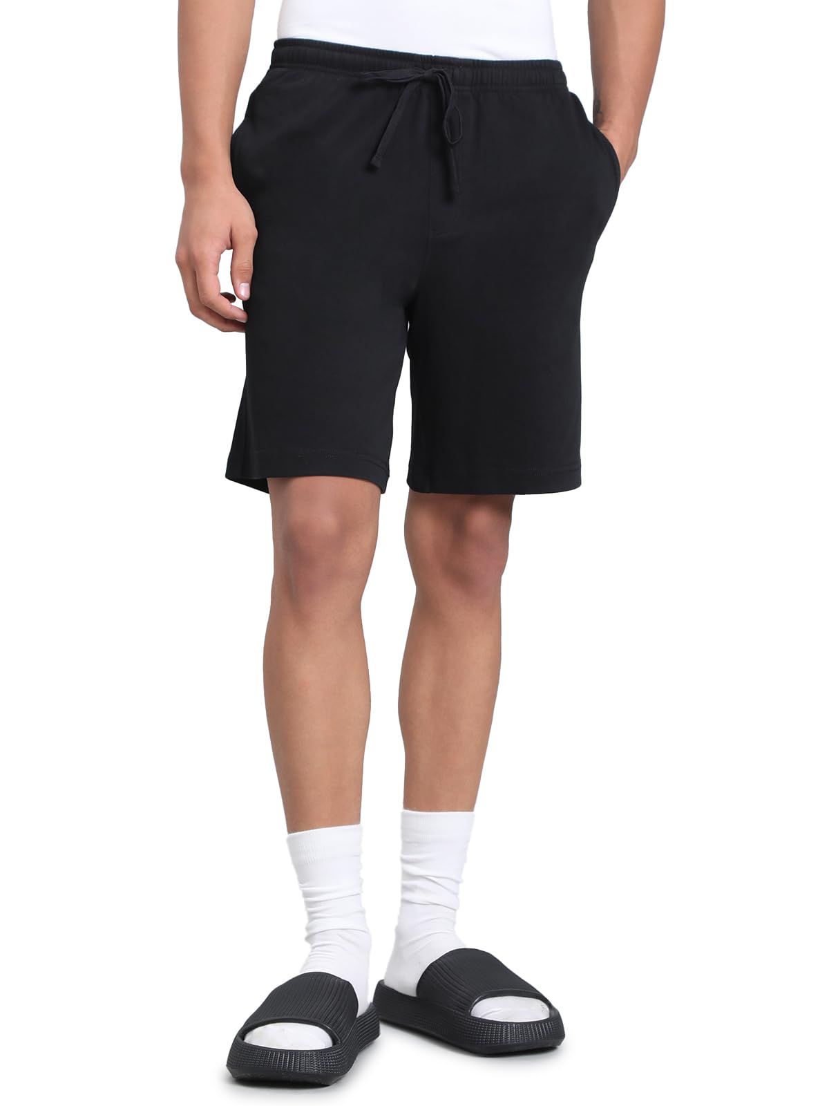 Flex Tech Shorts for Men | Cotton Blend, Elasticized Waistband with Drawstring, Wrinkle Free, Comfort Fit, Casual Wear-image-12