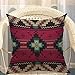 Mugod Ethnic Pattern Pillow Cover Native Southwest American Aztec Print Decorative Throw Pillow Cases Cotton Linen Indoor Square Cushion Covers 18x18 Inch for Home Sofa Couch