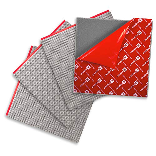 Creative QT MakerBase - Peel-and-Stick Building Blocks Baseplates 10â€x10â€ for All Major Brands of Toy Building Sets, Sturdy Stacking Blocks Table Base, Building Bricks Play Table Top