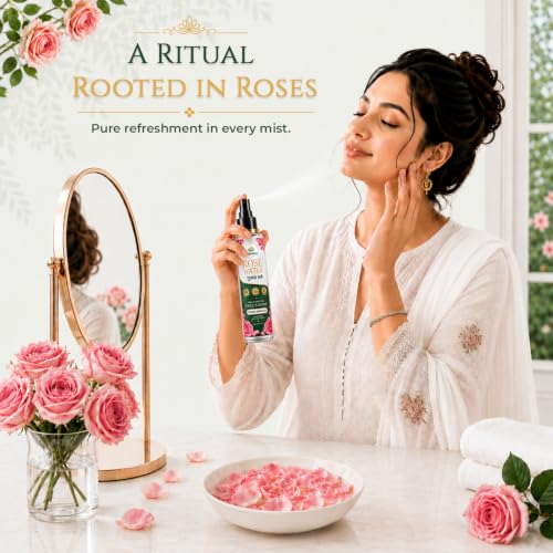 Image of Rose Water | 100% Pure Steam Distilled Gulab Ark | Face Mist & Toner | Rejuvenating Face & Body Care | Suitable for All Skin Types | 100ml