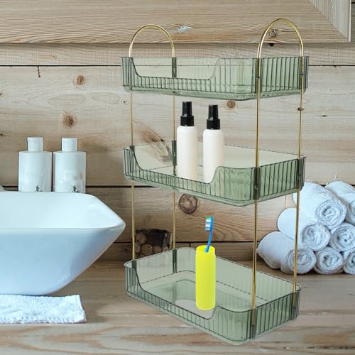 Organisateur de salle de bain comptoir 3 niveaux vert en acier inoxydable par Magiclulu