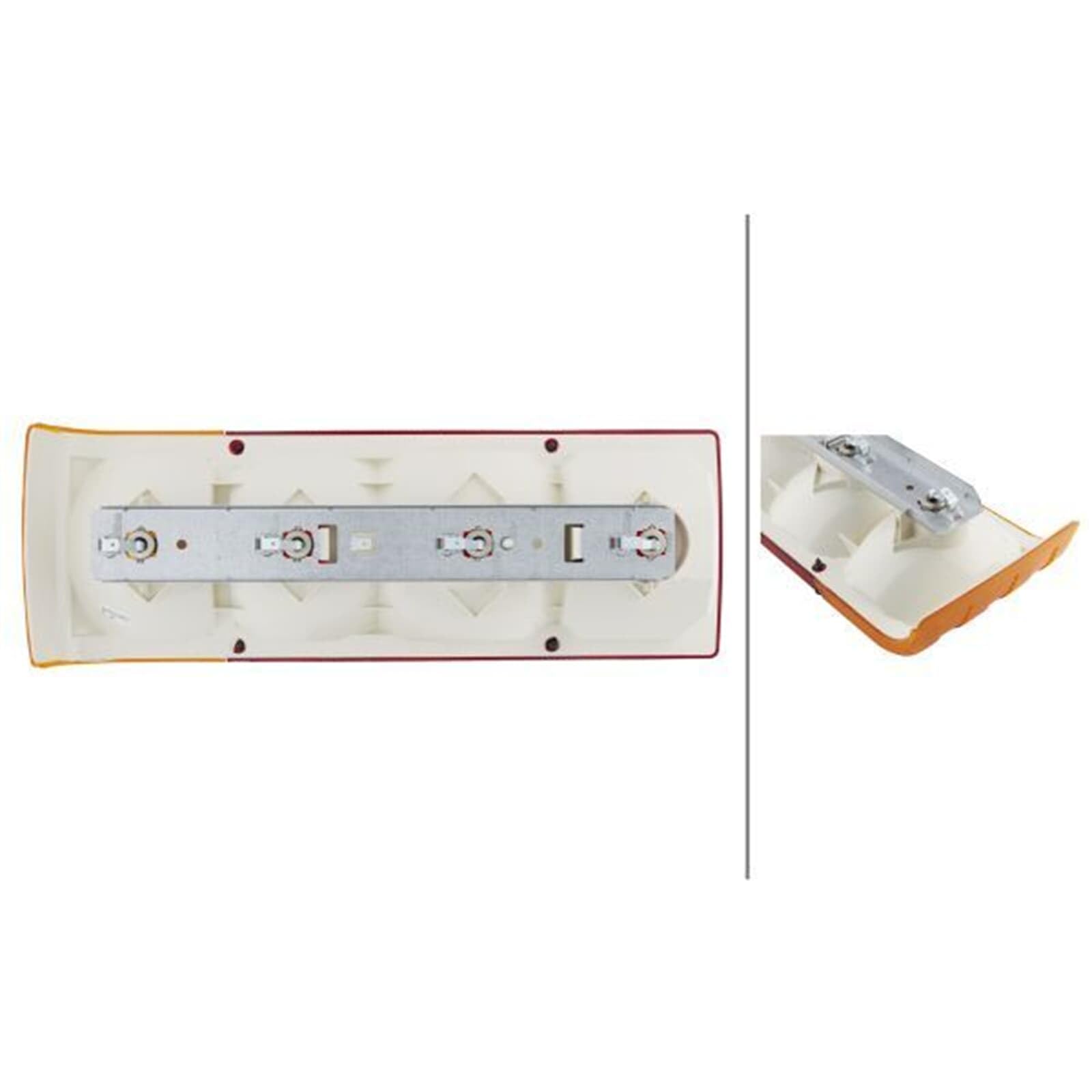 HELLA Rückleuchte - Glühlampe - 12V - Einbau/geschraubt - ECE - Lichtscheibenfarbe: rot/gelb - Stecker: Flachstecker - rechts/links - Menge: 1 - 2SD 004 460-001